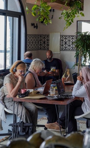Open coworking workspace at Noqta Space, Essaouira